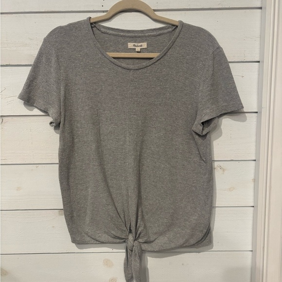 Madewell Gray Knot Front Tee shirt Size Small. - Picture 3 of 10